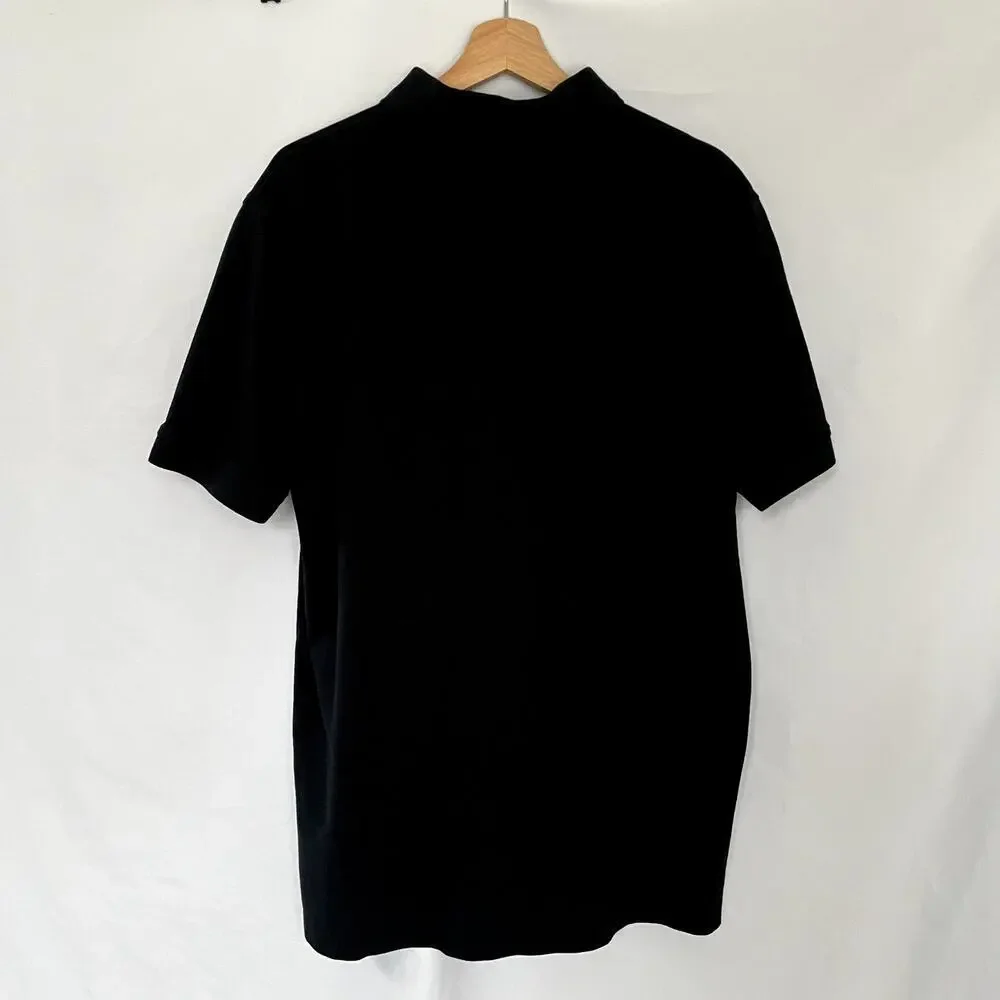 J.Crew knit polo top black short sleeved men's size XL cotton shirt casual